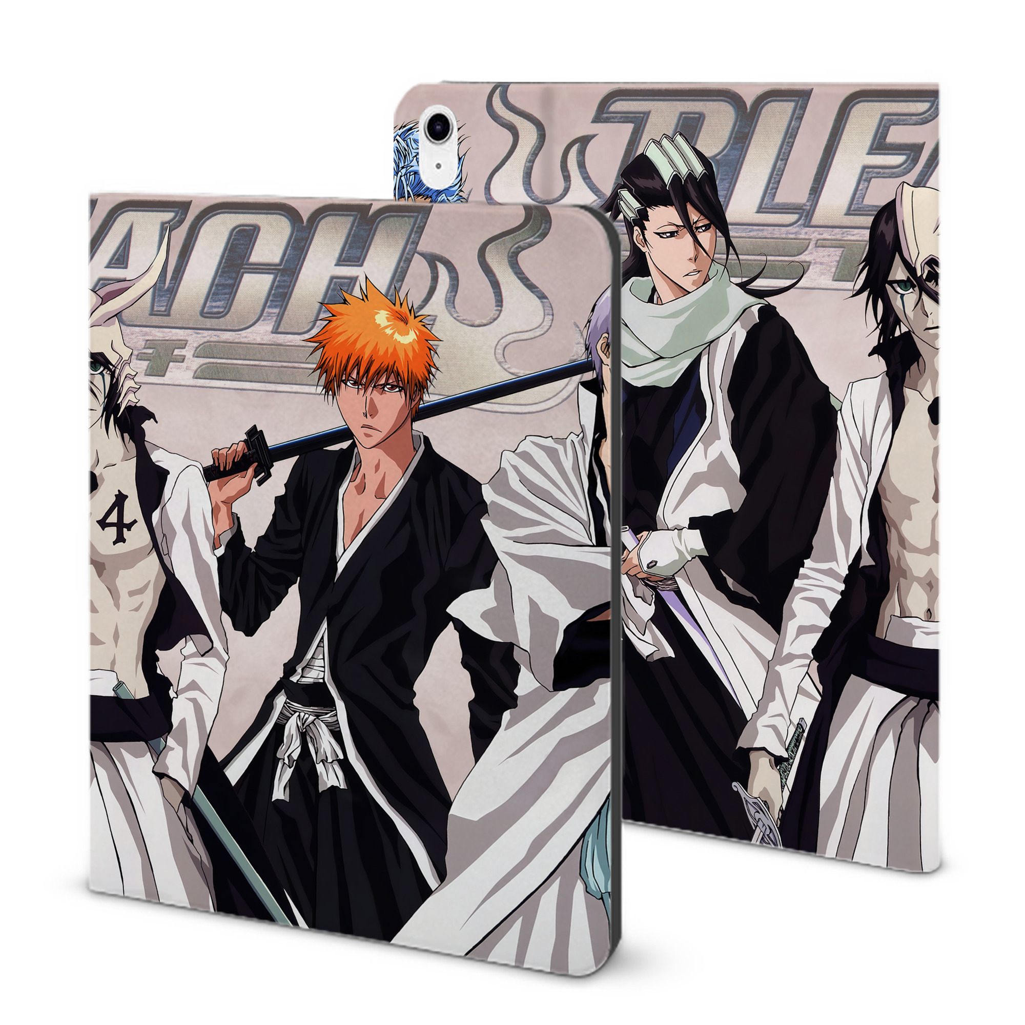 （画像用） ブリーチ BLEACH IPad ケース ブック型 PUレザー TPU 耐衝撃 軽量 薄型 ペン収納なし 全面保護 IPad 各モデル対応